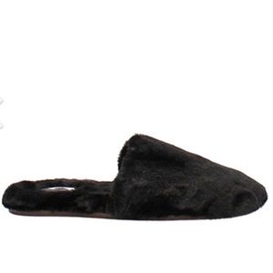 New VHNY Black Fuzzy Slide Slippers Size 37